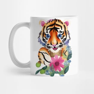 Cute Watercolor Baby Tiger Mug